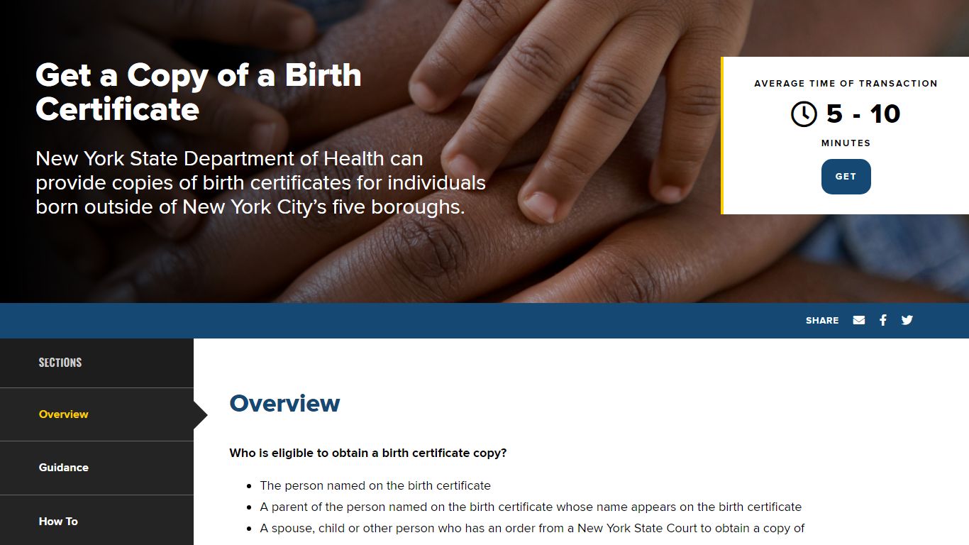 Get a Copy of a Birth Certificate - The State of New York